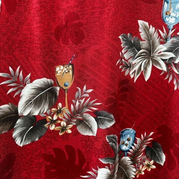 Windham Pointe Mens Hawaiian Tropical Shirt Short Sleeve Red SZ L - Picture 9 of 16